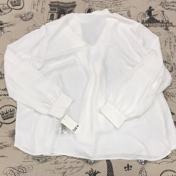 Bar III Trendy Plus Size Tie-Neck Blouse - Picture 7 of 8